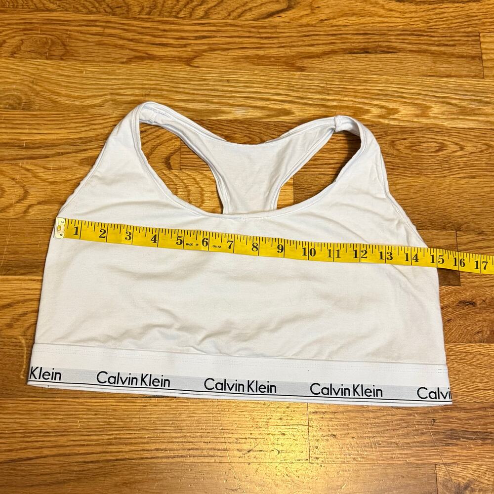 Calvin Klein Women’s 2XL White Racerback Bra Casual Basic Classic Print Retro - Picture 3 of 8